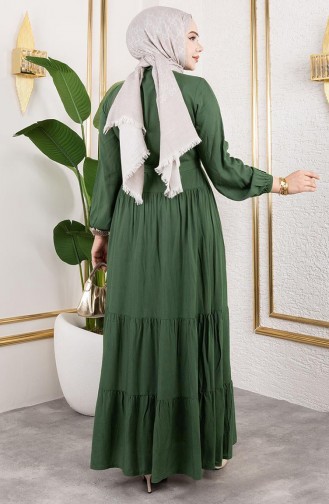 Smaragdgrün Hijab Kleider 1124-07