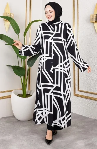 Patterned Viscose Suit 0337-03 Black 0337-03