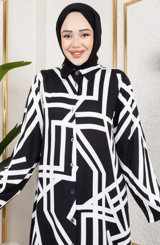 Patterned Viscose Suit 0337-03 Black 0337-03