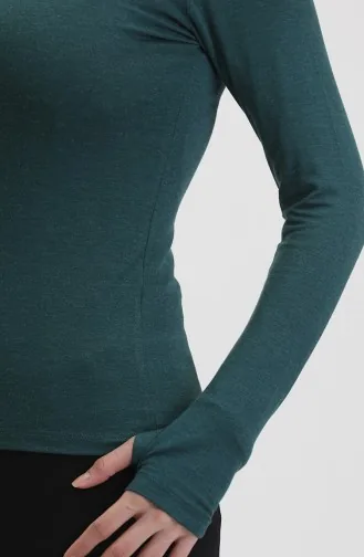 Balıkçı Yaka Body 5030-03 Zümrüt Yeşili
