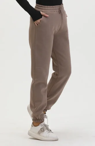 Driedraads Gekamde Katoenen Joggingbroek 5033-01 Mink 5033-01