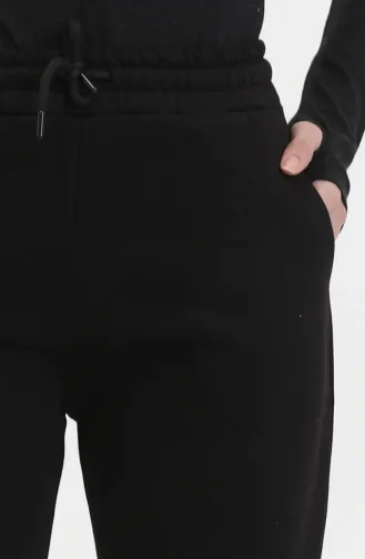 Pantalon De Survêtement En Coton Peigné Trois Fils 5033-02 Noir 5033-02
