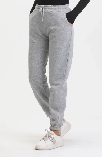 Pantalon De Survêtement En Coton Peigné Trois Fils 5033-03 Gris 5033-03