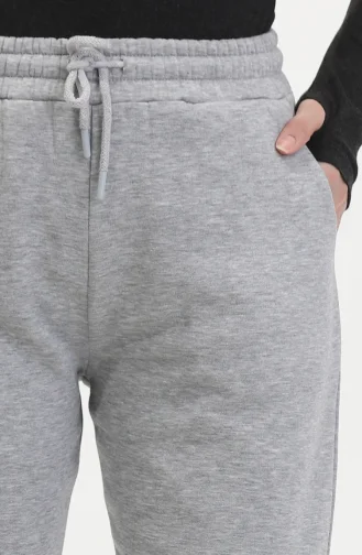 Pantalon De Survêtement En Coton Peigné Trois Fils 5033-03 Gris 5033-03