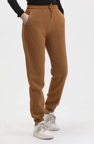 Dreifädige Jogginghose Aus Gekämmter Baumwolle 5033-09 Milchkaffee 5033-09