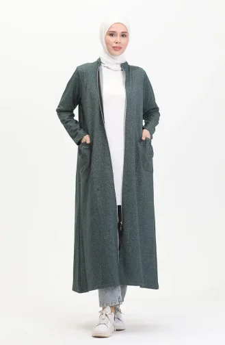 Abaya Mit Doppelfaden-Reißverschluss 5023-01 Smaragdgrün 5023-01