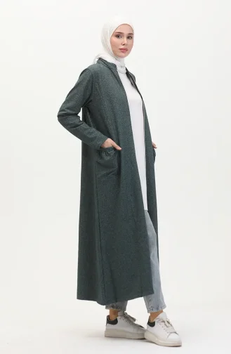 Abaya Mit Doppelfaden-Reißverschluss 5023-01 Smaragdgrün 5023-01