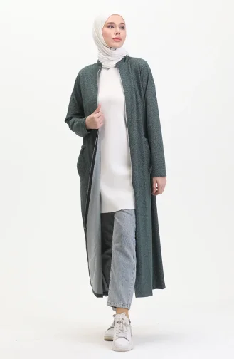 Abaya Mit Doppelfaden-Reißverschluss 5023-01 Smaragdgrün 5023-01