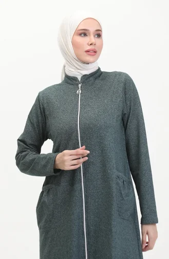 Abaya Mit Doppelfaden-Reißverschluss 5023-01 Smaragdgrün 5023-01