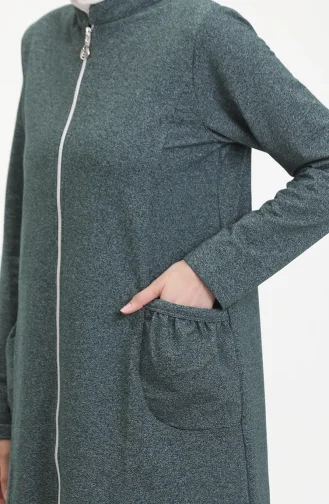 Abaya Mit Doppelfaden-Reißverschluss 5023-01 Smaragdgrün 5023-01