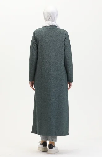 Abaya Mit Doppelfaden-Reißverschluss 5023-01 Smaragdgrün 5023-01
