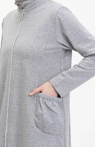 Abaya Met Dubbele Draad En Rits 5023-02 Grijs 5023-02