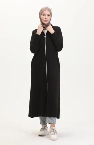 Zweifädiges Sport Abaya 5027-04 Schwarz 5027-04