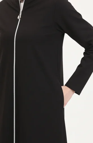 Zweifädiges Sport Abaya 5027-04 Schwarz 5027-04