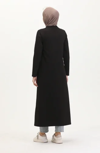 Zweifädiges Sport Abaya 5027-04 Schwarz 5027-04