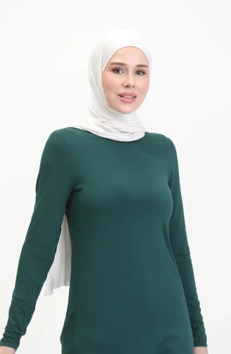 Viscose Lange Tuniek 5026-02 Smaragdgroen 5026-02