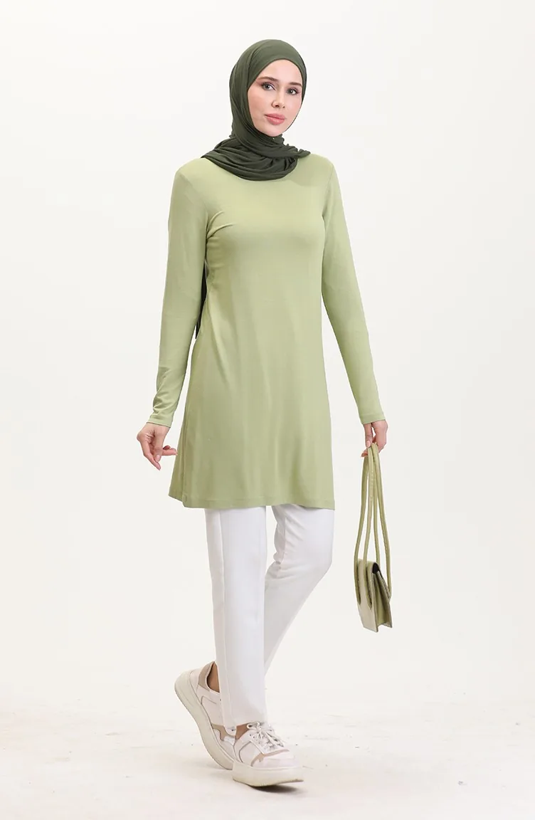 تونيك طويل من الفيسكوز 5026-07 أخضر 5026-07