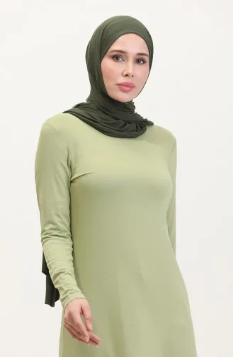 تونيك طويل من الفيسكوز 5026-07 أخضر 5026-07