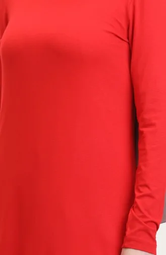 تونيك طويل من الفيسكوز 5026-08 أحمر 5026-08