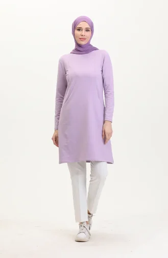 İki İplik Cepli Spor Tunik 5028-02 Lila