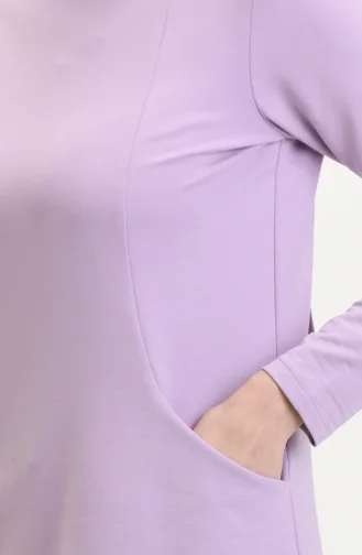 İki İplik Cepli Spor Tunik 5028-02 Lila