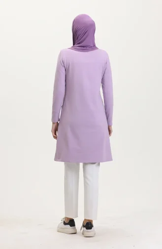 İki İplik Cepli Spor Tunik 5028-02 Lila