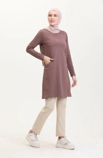 سترة رياضية بجيبين من خيوط مزدوجة 5028-06 بني 5028-06