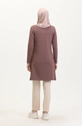 سترة رياضية بجيبين من خيوط مزدوجة 5028-06 بني 5028-06