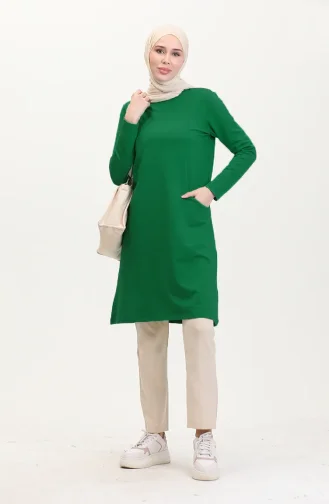 سترة رياضية بجيبين من خيوط مزدوجة 5028-07 باللون الأخضر 5028-07