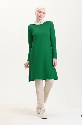 سترة رياضية بجيبين من خيوط مزدوجة 5028-07 باللون الأخضر 5028-07