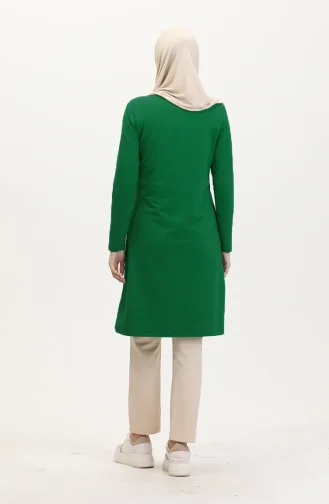 سترة رياضية بجيبين من خيوط مزدوجة 5028-07 باللون الأخضر 5028-07