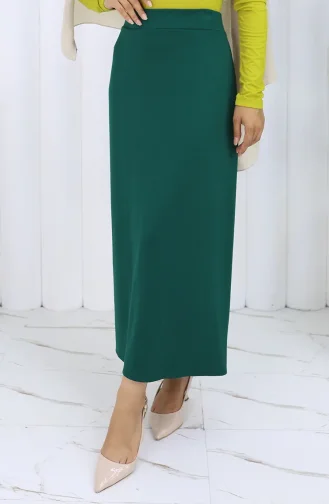 تنورة قلم رصاص بخصر مرن 0001-01 أخضر زمردي 0001-01