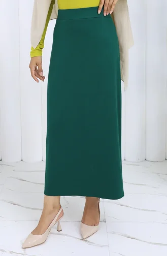 تنورة قلم رصاص بخصر مرن 0001-01 أخضر زمردي 0001-01