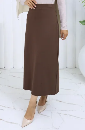 تنورة قلم رصاص بخصر مرن 0001-03 بنية 0001-03