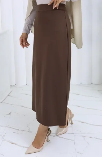 تنورة قلم رصاص بخصر مرن 0001-03 بنية 0001-03