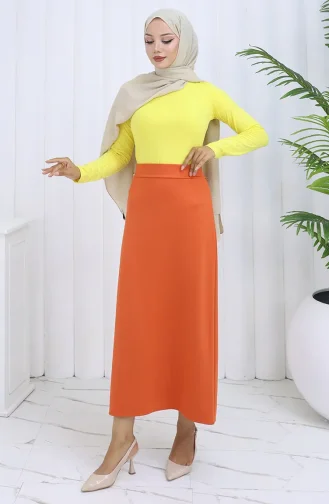Elastische Taille Kokerrok 0001-04 Oranje 0001-04