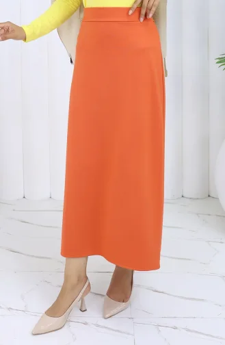 Elastische Taille Kokerrok 0001-04 Oranje 0001-04