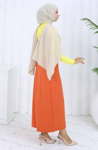 Elastische Taille Kokerrok 0001-04 Oranje 0001-04