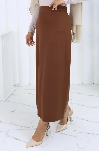 Elastic Waist Pencil Skirt 0001-05 Tan 0001-05