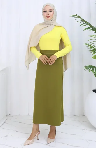 Beli Lastikli Kalem Etek 0001-06 Haki