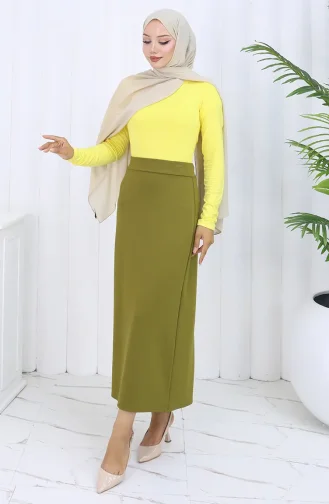 Beli Lastikli Kalem Etek 0001-06 Haki