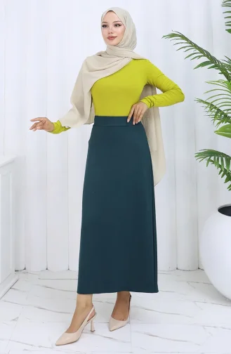 تنورة قلم رصاص بخصر مرن 0001-08 بترولي 0001-08