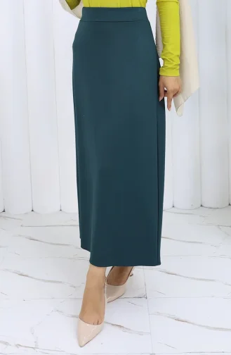 تنورة قلم رصاص بخصر مرن 0001-08 بترولي 0001-08