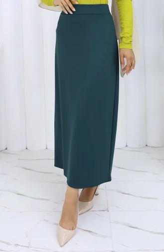 تنورة قلم رصاص بخصر مرن 0001-08 بترولي 0001-08