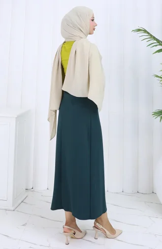 تنورة قلم رصاص بخصر مرن 0001-08 بترولي 0001-08