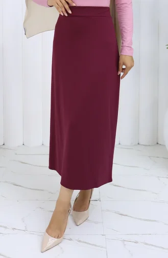 تنورة قلم رصاص بخصر مرن 0001-09 أرجواني 0001-09