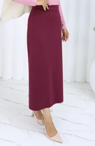 تنورة قلم رصاص بخصر مرن 0001-09 أرجواني 0001-09