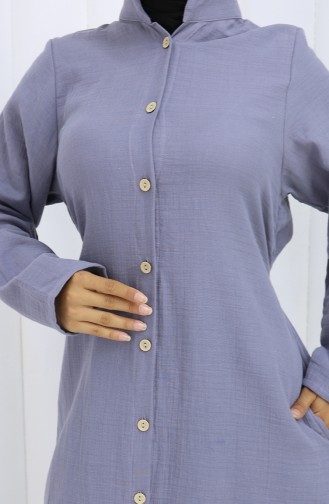 Authentische Abaya Musselin 6645-01 Grau 6645-01