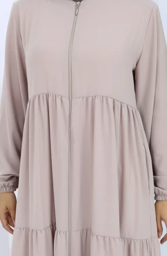 Abaya Met Elastische Mouwen En Rits 6269-04 Beige 6269-04