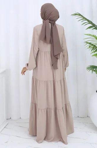 Abaya Met Elastische Mouwen En Rits 6269-04 Beige 6269-04
